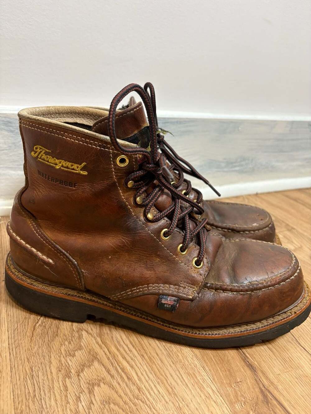 Thorogood Men's 1957 Series 6" Waterproof Crazyhorse Brown Moc Toe Work Boots